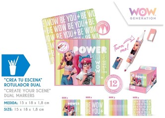 Markery podwójne kpl. Stwórz scenę Wow Generation (6x2), Kids