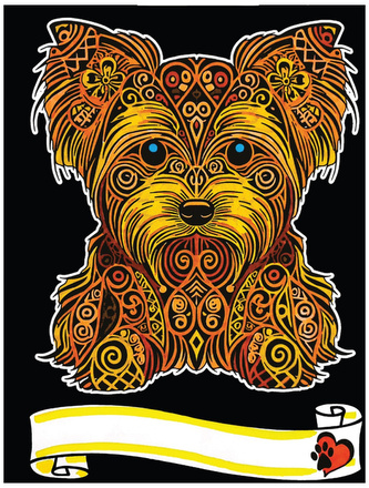 Kolorowanka welwetowa A4 Yorkshire Terrier, Colorvelvet