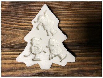 Foremka silikonowa 3 Mikołaje na choince, Pentart