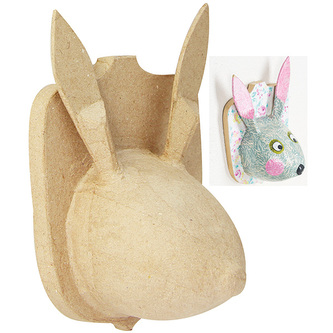 Trofeum zając 10,5 x 14,3 x 21,5 cm z masy papierowej. SA160 O, Decopatch