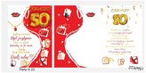 Karnet B6 + Koperta Urodzinowy dla kobiety 50 lat Party 023, Stamp