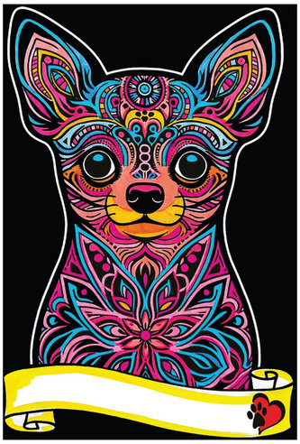 Kolorowanka welwetowa A4 Chihuahua, Colorvelvet