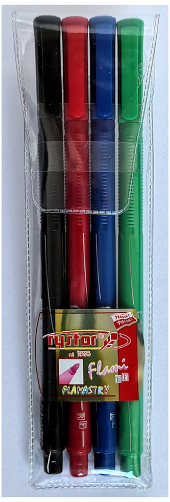 Flamastry Flami kpl. 4-kol. w etui RF-4, Rystor