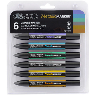 Markery dwustr. ProMarker zest. 6 szt. metaliczne Set Metalik,  Winsor&Newton;
