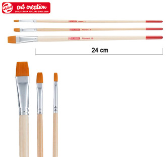 Pędzle płaskie z włosia poliestrowego 3 szt. nr 4, 8 i 16,Art creation - Talens