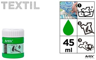 Farba do tkanin 45ml zielona Artix PP651-13, Main Paper