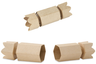 Pudełko w kształcie cukierka 18 x 6,5 x 6,5 cm z masy papierowej BT069C, Decopatch