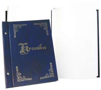 Kronika 250x345 pionowa złocona granatowa, Warta 319-027
