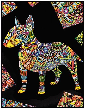 Kolorowanka welwetowa Bulterier 47x35, Colorvelvet