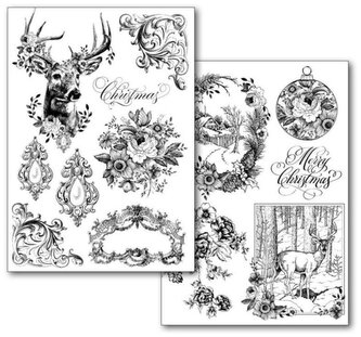 Transfer czarny A4 2szt sweet christmas, Stamperia