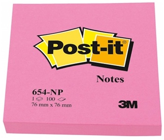 Notes s-prz.Post-it 76x76 Neon różowy, 3M Notes s-prz.Post-it 76x76 Neon różowy, 3M