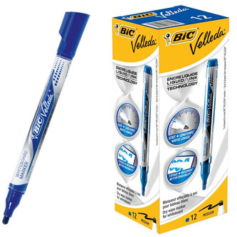 Marker suchościeralny okr.-końc. Velleda Liquid ink Pocket nieb., BiC