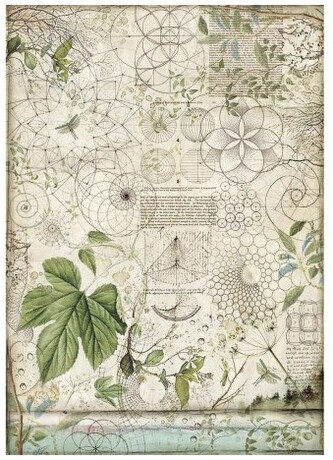Papier ryżowy A3 Forest – Lliście i geometria, Stamperia