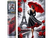 Diamantové malování Žena v Paříži 30 x 40 cm