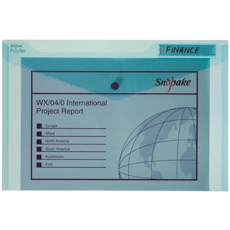 Teczka kopertowa A4+ 355 x 240mm Polyfile niebieska, Snopake