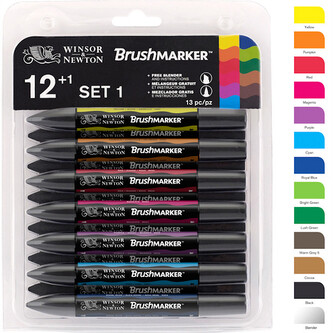 Markery dwustr. ProMarker zest. 12-kol.+ rozcieracz SET1, Winsor&Newton;