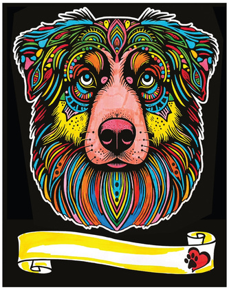 Kolorowanka welwetowa A4 Owczarek Australijski, Colorvelvet