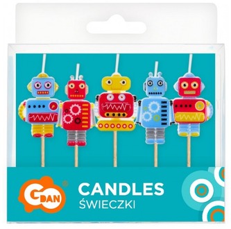 Świeczki pikery Robot, op. 5 szt., GoDan