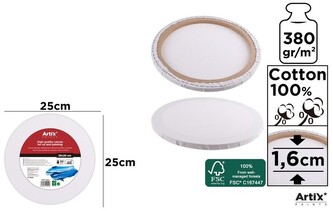Podobrazie bawełniane okrągłe średnica 25cm 380g/m2 PP97-2525 Artix, Main Paper