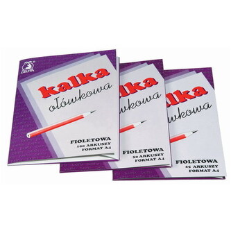 Kalka kopiowa ołówkowa fioletowa A4 op. 25 ark., Delfin