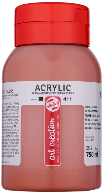 Farba akrylowa 750ml Burnt Sienna 411 Art Creation, Talens