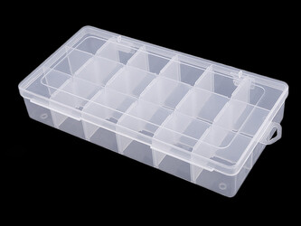 Plastový box / zásobník 12,5x23x4 cm - 1 ks - transparent