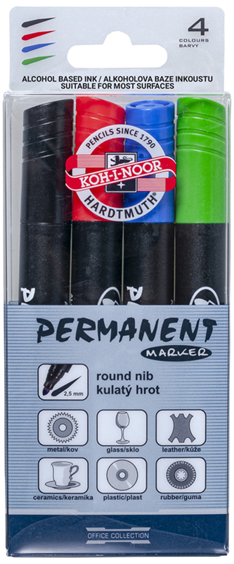 Markery permanentne okr.-końc. 4-kol. 4005 495263, Koh-I-Noor