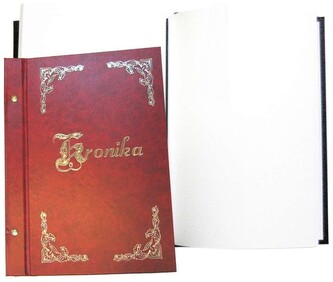 Kronika 250x345 pionowa złocona bordowa, Warta 319-026
