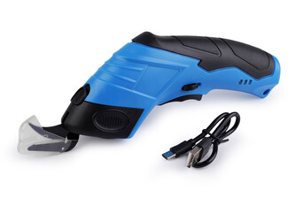 Krejčovské nůžky bezdrátové, na dobíjení - 1 ks - modrá