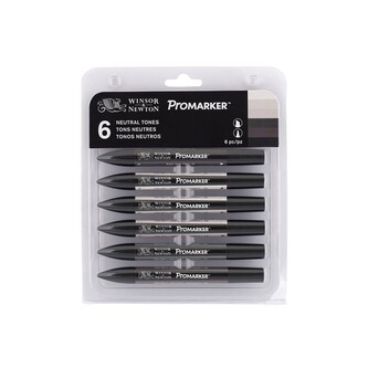 Markery dwustr. ProMarker zest. 6 szt. odcienie neutralne (Neutral Tones) 3827C, Winsor&Newton;