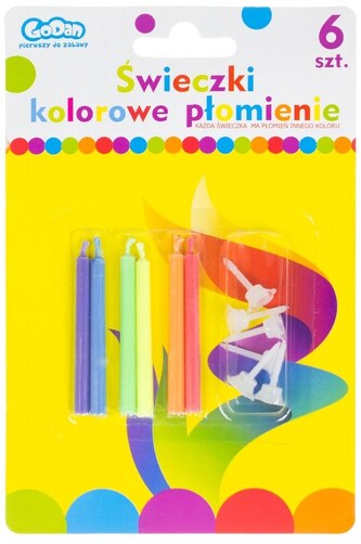 Świeczki "Kolorowe płomienie", 6 szt., GoDan