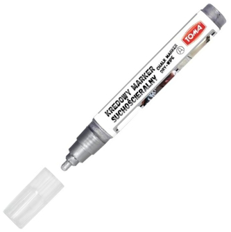 Marker kredowy suchościeralny 4,5mm srebrny, Toma