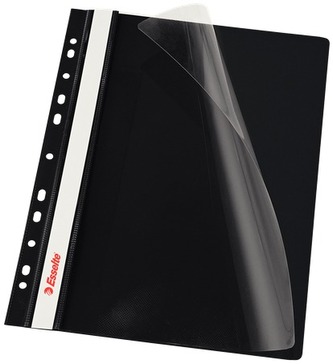 Skoroszyt wpinany A4 plastikowy czarny 10szt, Esselte