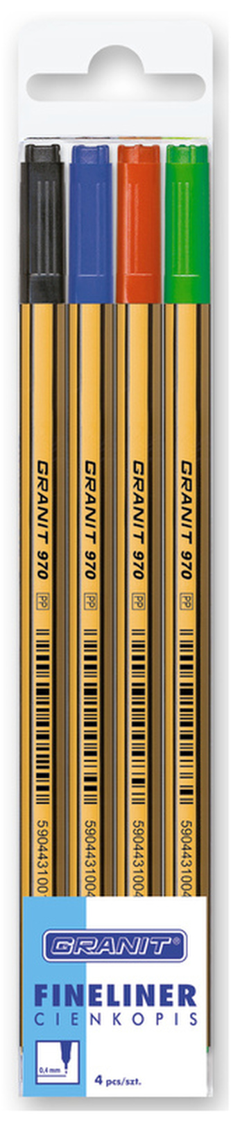 Cienkopisy 0.4 mm C970 4-kol. w etui, Granit