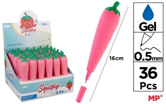 Długopis żelowy gniotek 0.5mm Truskawka PE227-19, Main Paper