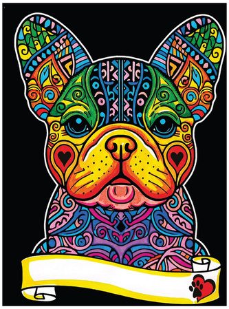 Kolorowanka welwetowa A4 Buldog Francuski, Colorvelvet