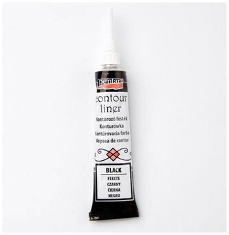 Farba konturówka czarna tuba 20ml z aplikatorem 2463, Pentart
