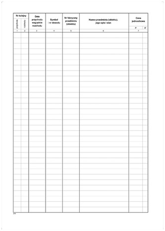 Druk Księga inwentarzowa op-płótno.MiP