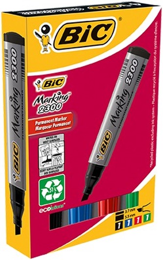 Markery permanentne Marking 2300 ścięta-końc. 4-kol. w pud., BiC