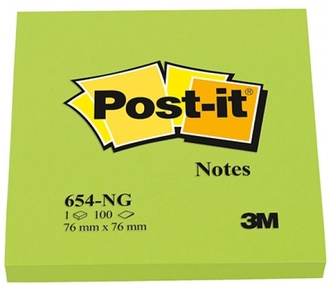Notes s-prz.Post-it 76x76 Neon zielony, 3M