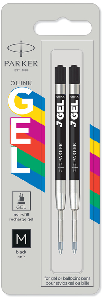 Wkład do długopisu żelowy czarny M  ECO 2szt. blister, Parker