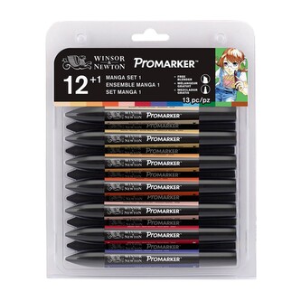 Markery dwustr. ProMarker zest. 12+1 szt. Manga Set 1, 4428C,Winsor&Newton;