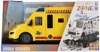 Auto ratunkowe do skręcania. Światło, dźwięk