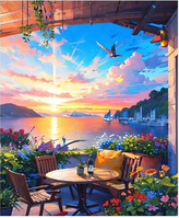 Diamantové malování  Posezení u jezera 30 x 40 cm