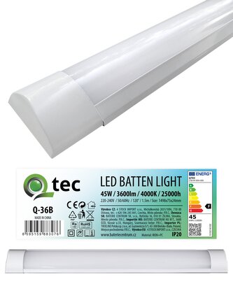 Q-36B 45W LED BATTEN LIGHT podlinkové světlo - bílé QTEC 150cm