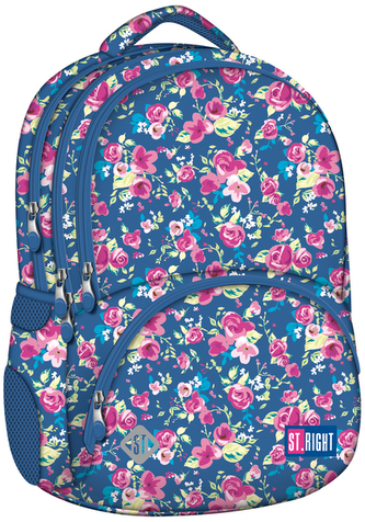 Plecak 4-komorowy BP7 flowers navy blue, St.Right, St.Majewski