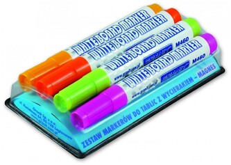 Marker suchościeralny komplet 4-kol. + magnes kolory pastelowe M460, Granit