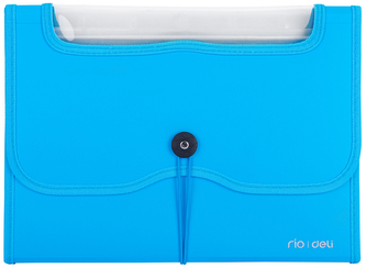 Teczka harmonijkowa z gumką A4 7-przegródek okno PVC Rio niebieska, Deli