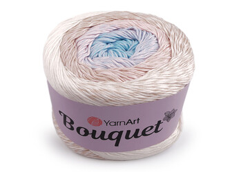 Bavlněná pletací příze Bouquet 250 g - 1 ks - 2 (709) béžovobílá pudrová