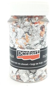 Folia płatki100ml srebr/miedź Pentart M1
